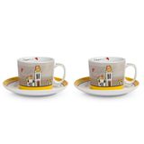 Egan Italy Le Casette 2'li 340 ml Sarı Çay Fincanı Seti