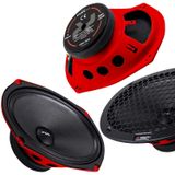 egb FOR-X XMD-3069 OTO MIDRANGE OVAL 6X9 300W KAPAKLI 2 ADET KIRMIZI