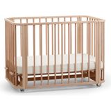 Ege Baby Doğal Ahşap 4in1 Beşik + Junior - Anne Yanı, Karyola, Oyun Parkı, Montessori +Juniory 70X110 cm