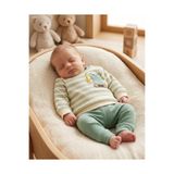 Ege Bebek %100 Pamuk 0-3-6-9-12 Aylık Erkek Bebek KEPÇE Nakışlı İnce Mevsimlik 2'li Alt Üst Bebek Takım