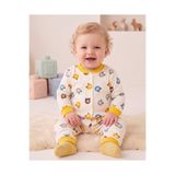 Ege Bebek Erkek Bebek Ayıcık Baskılı %100 Pamuklu 1-2-3 Yaş Çıtçıtlı Alt Üst Mevsimlik Pijama Takımı