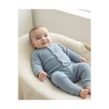 Ege Bebek Kız ve Erkek Bebekler İçin 3-6-9-12 Aylık Çıtçıtlı %100 Pamuk Yenidoğan Fitilli Alt Üst Pijama Takım