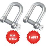 Ege Çelik Halat Galvanizli Zincir Kilidi Salıncak Askısı Ek Bağlantı Parça Aparat Kilitli U Tipi Kilit - 10 MM