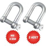 Ege Çelik Halat Galvanizli Zincir Kilidi Salıncak Askısı Ek Bağlantı Parça Aparat Kilitli U Tipi Kilit - 8 MM