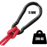 Ege Çelik Halat Siyah Karabina, Kamp, Hamak ve Outdoor Yaylı Kanca Dağcılık Kamp Malzemeleri Salıncak Anahtar Askı - 11 mm