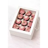 Ege Concept Life 12'li Cupcake Kutusu İpli ve Pencereli 35x26x11 cm - Pastacılık Sunum & Ambalajları (3'lü Paket)