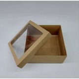 Ege Concept Life 25X25X10 Asetat Kapaklı Kraft Renk Pasta ve Tart Kutusu
