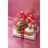 Ege Concept Life 4'lü Şeffaf Asetat Cupcake Kutusu 17x17x11 Muffin ve Kek Kutusu