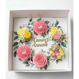 Ege Concept Life Anneler Gününe Özel Yaprak Desenli 6 Lı Cupcake Kutusu ve Canım Anneme Pleksi Set