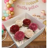 Ege Concept Life Erguvan Çelenk Desenli 6 Lı Cupcake Kutusu 25X25X10
