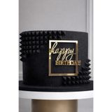 Ege Concept Life Happy Birthday Yazılı Gold Pleksi Pasta ve Hediye Süsü Kod 1 - Çerçeveli Doğum Günü, Parti, Kutlama Dekoru