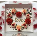 Ege Concept Life Kalp Cupcake Kutusu Asetat Pencereli 35X35X11 ve Love Pleksi