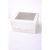Ege Concept Life Oyma Desenli ve Asetat Pencereli Pasta Kutusu 25x25x14 cm |Pastane & Paketleme (5'li Paket)