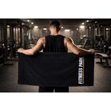 Ege Cotton Fitness Sporcu Havlusu Siyah %100 Pamuk Ter Emici Antreman Gym Spor Havlusu 50 x 100 - 1 Adet - 50 x 100 cm