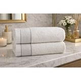 Ege Cotton Lüks Pamuk Bambu Karışımlı Banyo Havlusu 2 Adet 100 x 150 – Yüksek Emicilik, Ultra Yumuşak Dokulu Premium Kalite - 100 x 150 cm - Beyaz