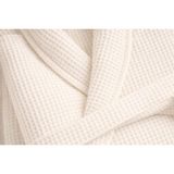 Ege Cotton Pike Bornoz %100 Pamuk Waffle Dokulu – Hafif, Hızlı Kuruyan, Cepli Kemerli, Otel & Spa Bornoz - Ekru
