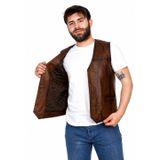 Ege Deri Giyim %100 HAKİKİ KUZU DERİSİ KARARTMALI TABA ERKEK YELEK