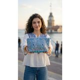 Ege Fular Şal Sanat Serisi – 30X20 cm Premium Kadife El Portföyü ve Çok Amaçlı Büyük Boy Cüzdan - 147-Renkli - 8