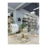 ege gross DEKORATİF DOĞAL ŞEKER MERMER 9 PARÇA GOLD MERCAN BANYO SETİ