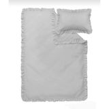 Ege Home Country Fırfırlı Bebek Nevresim Takımı - Açık Gri - 100 x 150 cm