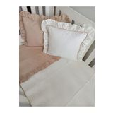 Ege HOME Decoration&Accessories Ege Home deluxe %100 pamuklu fırfırlı bebek pike takımı bej