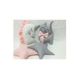 Ege HOME Decoration&Accessories Pembe Gri Beyaz 4'lü Dekoratif Yastık Seti Unicorn Kedi Yıldız