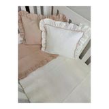 Ege Home Deluxe %100 Pamuklu Fırfırlı Bebek Pike Takımı Bej