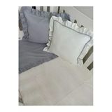 Ege Home Deluxe %100 Pamuklu Fırfırlı Bebek Pike Takımı Gri