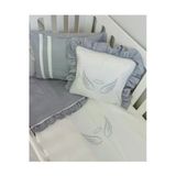 Ege Home Deluxe Bebek Nevresim Takımı Melek Kanadı Nakışlı 4 Parça Gri
