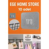 EGE HOME STORE 10 adet süper Güçlü çerçeve askısı lekesiz duvar yapıskanı mutfak banyo rafı tutucu aksesuarı