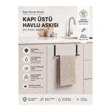 EGE HOME STORE Askılı havlu rafı dolap kapagı askısı bez tutucu askılık mutfak düzenleyici havlu askılıgı sıyah