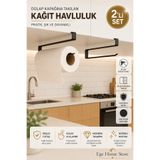 EGE HOME STORE Havluluk peçetelik askısı banyo mutfak düzenleyici kagıt rulo havlu askılıgı pratik siyah rulo