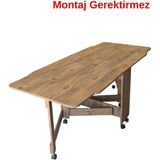 Ege Mobilya Katlanır Mutfak Masası Çam Modern Tasarım 90x76.5 cm Montajsız 1 Parça