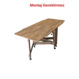 Ege Mobilya Mutfak Masası Kırma Katlanır Salon Masası Çam Rengi