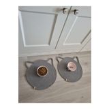 EGE ÖRGÜM Kedi Mama Paspası Kedi Beslenme Paspası 30x30 cm