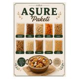 ege salkım Aşurelik Malzeme Seti 2,43 Kg – Buğday, Üzüm, Kayısı, Fındık, Ceviz, Badem ve Aşure Süsleme Karışımı