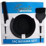 Ege Sir Profesyonel Saç Boya Fırçası + Krepe Tarağı Boya Kabı Saç Boyama Seti - yok