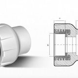 Ege Yıldız PPRC Gri 40x1 mm 1/4 Dişi Adaptör