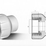 Ege Yıldız PPRC Gri 50x1 mm 1/2 Dişi Adaptör