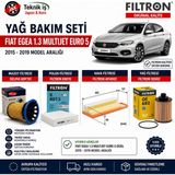 Egea 1.3 Multijet Euro 5 Dizel Bakım Kiti 4’lü Filtre Seti (Mazot Yağ Hava Polen) Filtron Delphi Uyumlu Komple Set - Egea 1.3 MTJ 2015-2019