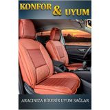 Egea Cross ile Uyumlu Lüx Deri Oto Koltuk Kılıfı Ön Arka Takım Safir Tarçın