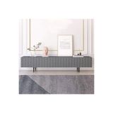 EGEALP MOBİLYA Çizgi Kapaklı, Antrasit, Duvara Monte Ve Ayaklı, Mdf, 5 Kapaklı, Dolaplı, 200x44x30 Cm Tv Ünitesi