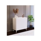 EGEALP MOBİLYA Çizgi Kapaklı, Beyaz, Çok Amaçlı, MDF, 2 Kapaklı, Dolaplı, 80x75x40 cm Konsol