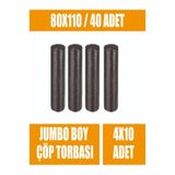 egeayazambalaj 4 rulo x 10 adet Jumbo Boy Çöp Torbası 300 gr Kalın 80x110 Çöp Poşeti