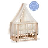 EGEBABY Doğal Ahşap 4in1 Beşik Takım (BL) X 110-anneyanı, Karyola, Oyun Parkı, Montessori Junior Yatak 70