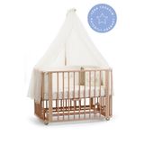 EGEBABY Doğal Ahşap 4in1 Beşik Takım (KM) 70 X 110 Anne Yanı, Karyola, Oyun Parkı, Montessori Junior Yatak