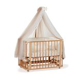 EGEBABY Vernikli Ahşap 4in1 Beşiktakım(BL)70 X 110-anne Yanı, Karyola, Oyun Parkı, Montessori Junior Yatak