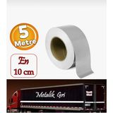 Egebant Düz Desensiz Metalize Gri Renk Gece Parlayan Reflektif Bant 5 cm 10 Metre