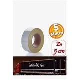 Egebant Düz Desensiz Metalize Gri Renk Gece Parlayan Reflektif Bant 5 cm 5 Metre