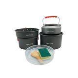 EgeCamp ® Pro Max Kamp Pişirme Seti (2 Tencere + Tava + Çaydanlık) | 4-5 Kişilik Büyük Boy